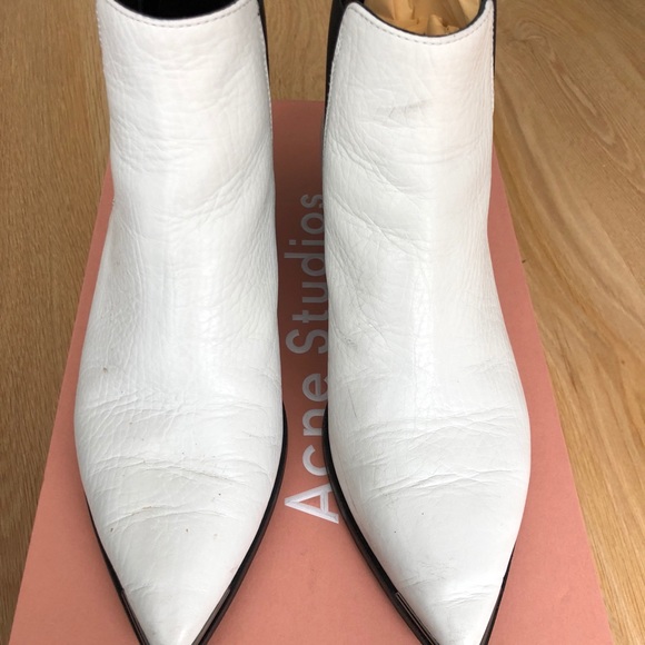 Acne studios white leather bootie size 38 - Picture 6 of 7